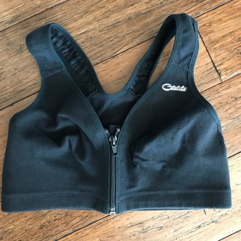 Black racerback sports bra